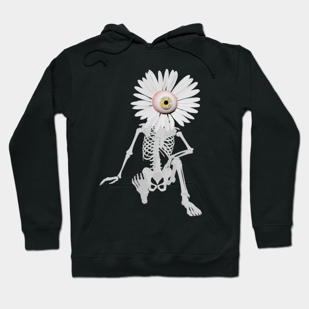 Flower Head One Eye Skeleton Hoodie by Manzo Carey